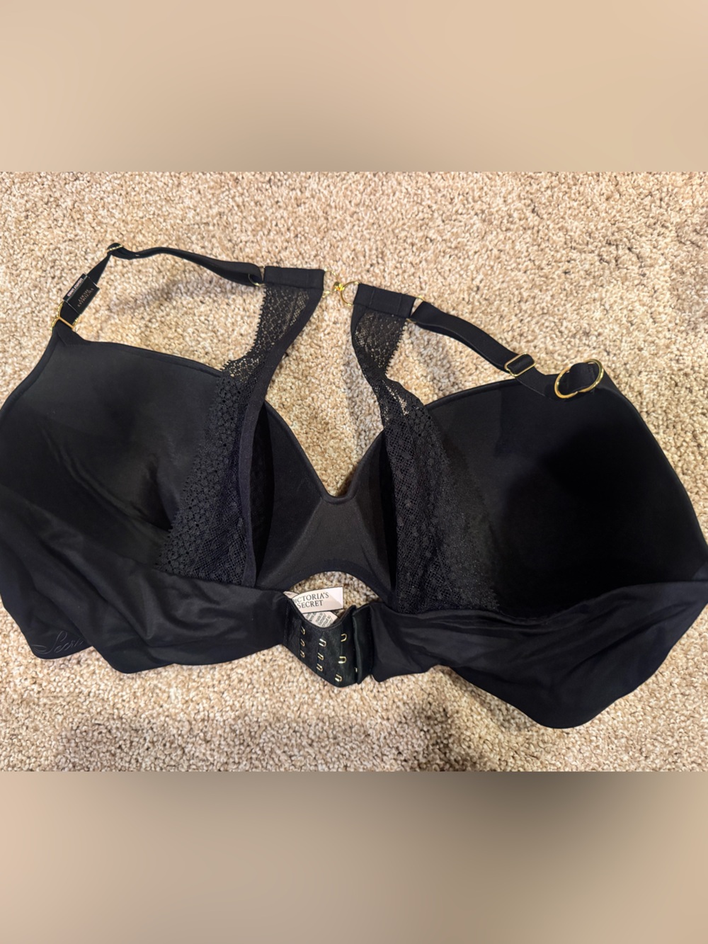 Victoria's Secret Black Lace racer back Underwire Bra